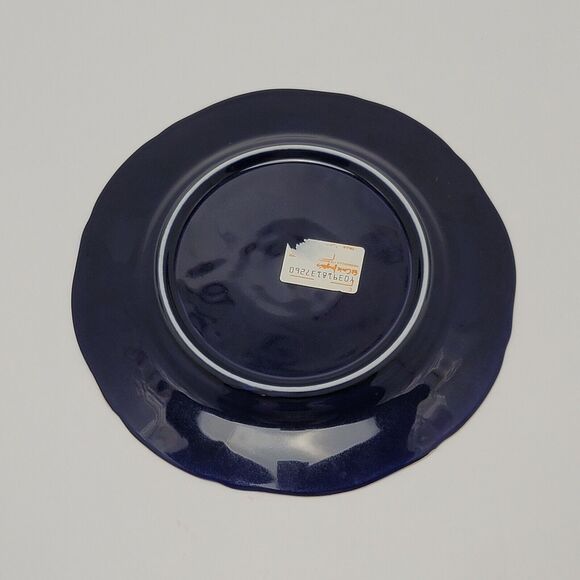 Oro De Ley Cobalt Blue 18k Gold Ceramic Plate La Cibeles Madrid 8 Inches - Picture 9 of 11